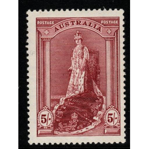 AUSTRALIA SG176 1938 5/= CLARET MNH