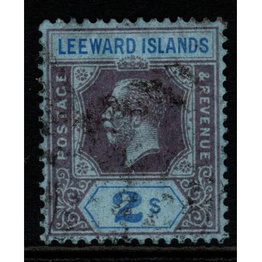 LEEWARD ISLANDS SG74a 1926 2/= RED-PURPLE & BLUE/BLUE FINE USED