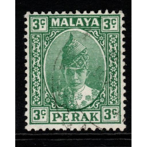 MALAYA PERAK SG106a 1941 3c GREEN FINE USED