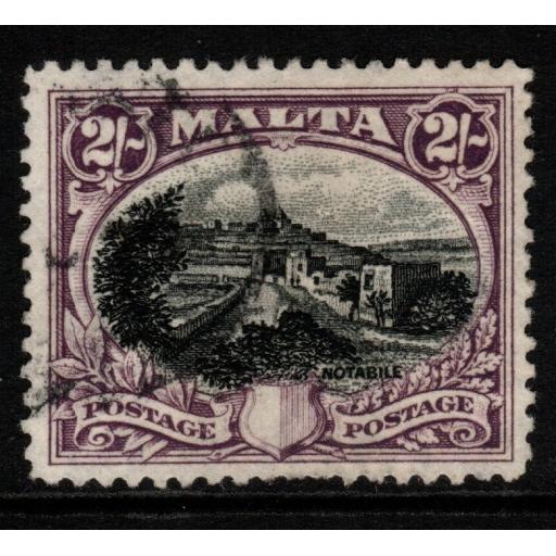 MALTA SG168 1926 2/= BLACK & PURPLE FINE USED