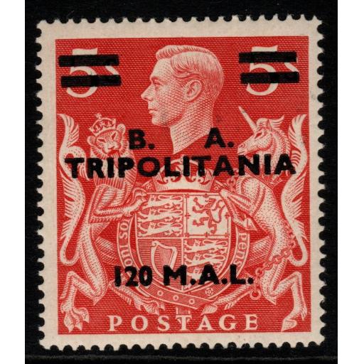 B.O.I.C.-TRIPOLITANIA SGT25 1950 120l on 5/= RED MTD MINT