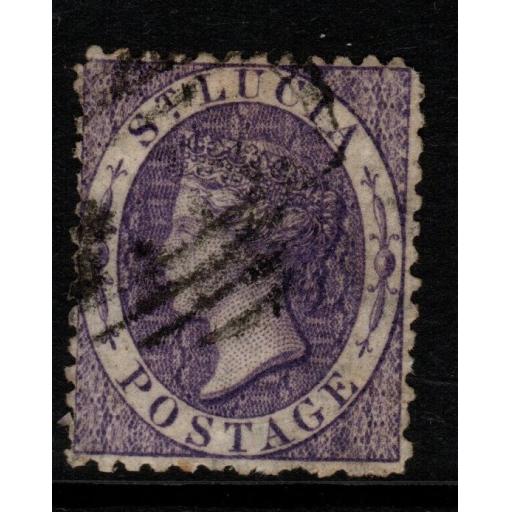 ST.LUCIA SG13 1864 6d VIOLET p12½ USED