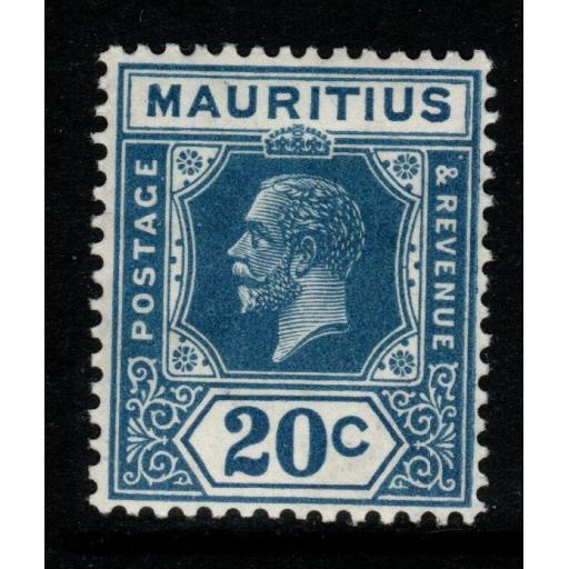 MAURITIUS SG235a 1934 20c PRUSSIAN BLUE DIE II MTD MINT
