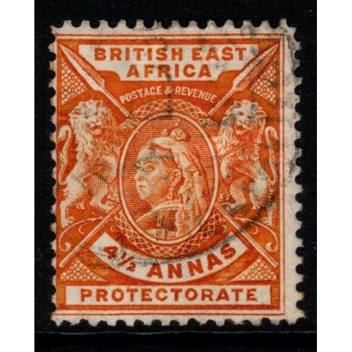 BRITISH EAST AFRICA SG71 1896 4½a ORANGE-YELLOW FINE USED