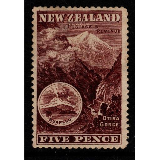 NEW ZEALAND SG253a 1898 5d PURPLE-BROWN MTD MINT