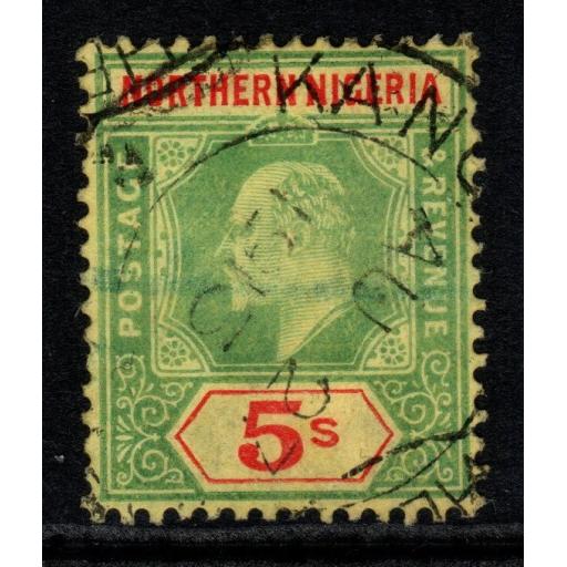 NORTHERN NIGERIA SG38 1911 5/= GREEN & RED/YELLOW FINE USED