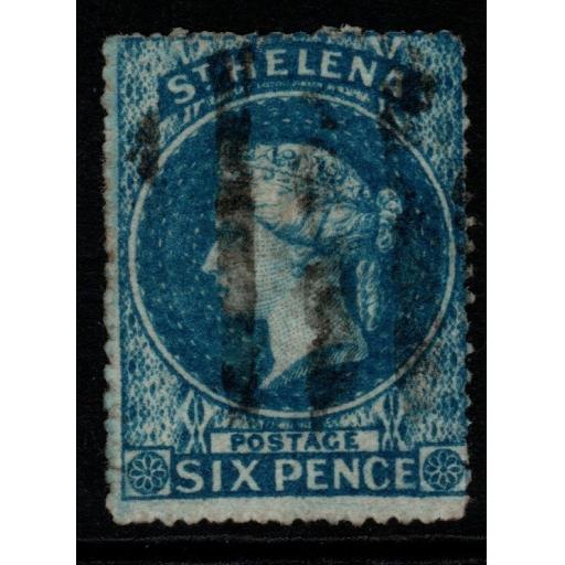 ST.HELENA SG2a 1861 6d BLUE USED
