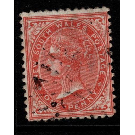 NEW SOUTH WALES SG223 1882 1d SCARLET p13 USED
