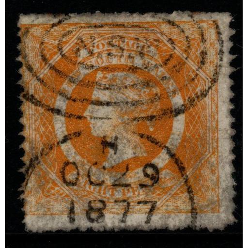NEW SOUTH WALES SG167b 1860 8d YELLOW-ORANGE USED