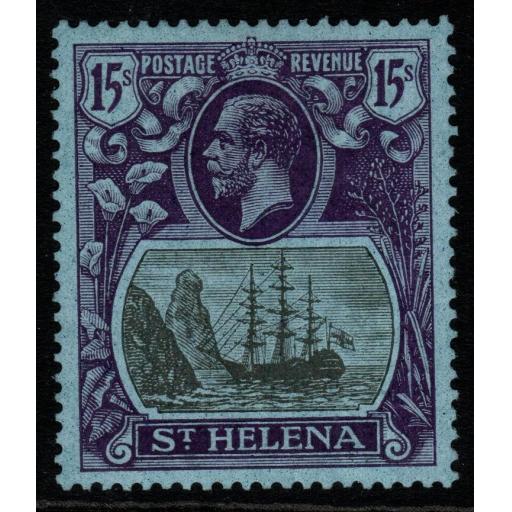 ST.HELENA SG113 1922 15/= GREY & PURPLE/BLUE MTD MINT