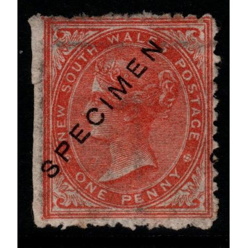NEW SOUTH WALES SG191s 1869 1d PALE RED SPECIMEN MTD MINT