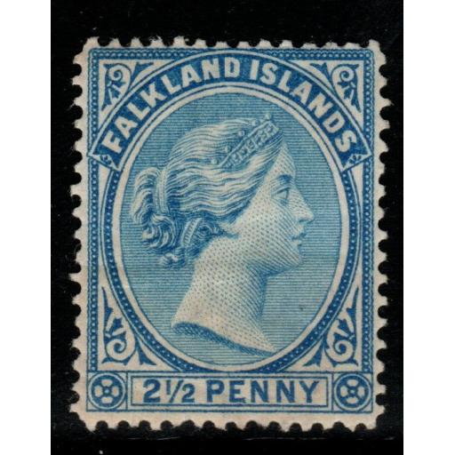 FALKLAND ISLANDS SG28 1891 2½d DULL BLUE (FAULTS) MTD MINT