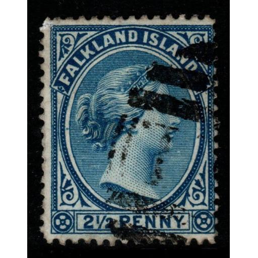 FALKLAND ISLANDS SG29 1894 2½d PRUSSIAN BLUE WITH BRANDON CERTIFICATE USED