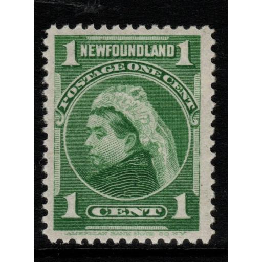 NEWFOUNDLAND SG85a 1898 1c YELLOW-GREEN MTD MINT