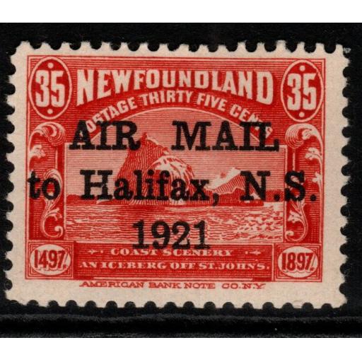 NEWFOUNDLAND SG148a 1921 35c AIRMAIL TO HALIFAX "NO STOP AFTER 1921" MTD MINT