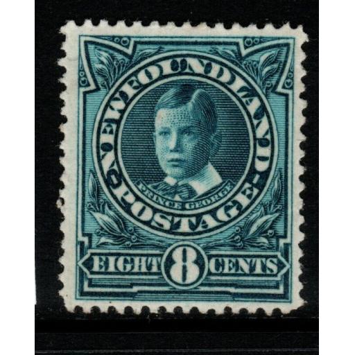 NEWFOUNDLAND SG123 1911 8c ANILINE BLUE MTD MINT