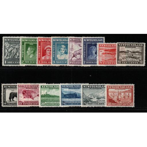 NEWFOUNDLAND SG276/89 1941-4 DEFINITIVE SET p12½ MTD MINT