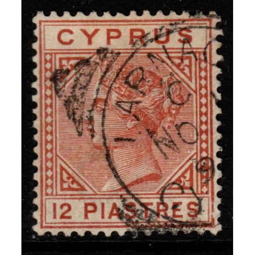 CYPRUS SG22 1886 12pi ORANGE-BROWN USED