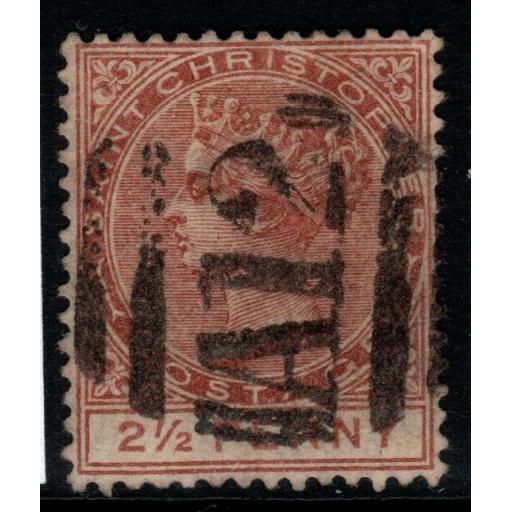 ST.CHRISTOPHER SG14 1882 2½d PALE RED-BROWN USED