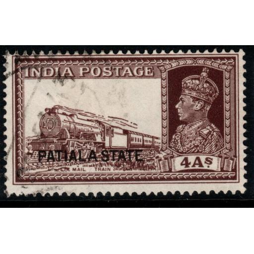 INDIA-PATIALA SG88 1937 4a BROWN FINE USED