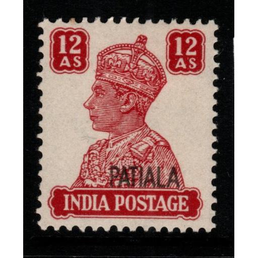 INDIA-PATIALA SG115 1945 12a LAKE MTD MINT