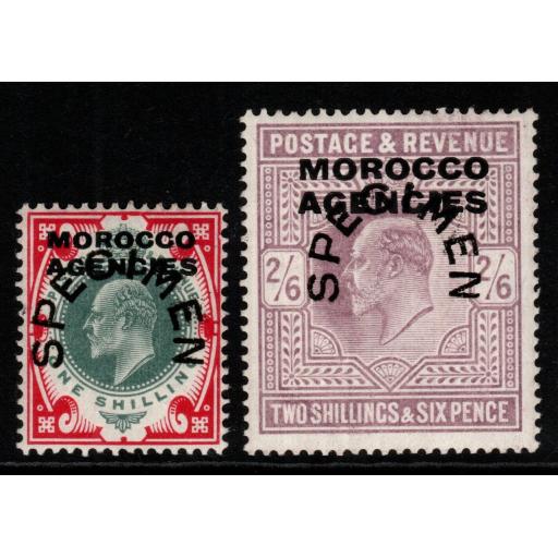 MOROCCO AGENCIES SG37/8s 1907-13 SPECIMEN SET MTD MINT