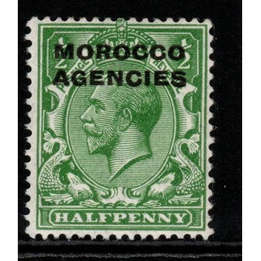MOROCCO AGENCIES SG55aw 1925 ½d GREEN WMK INVERTED MNH