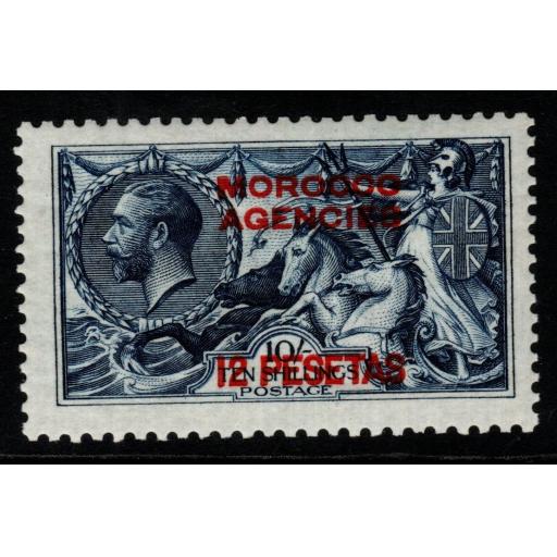 MOROCCO AGENCIES SG138 1914 12p on 10/= INDIGO-BLUE MTD MINT