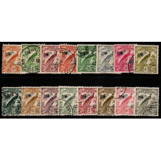 NEW GUINEA SG190/203 1932-4 AIR MAIL SET WITHOUT DATES FINE USED