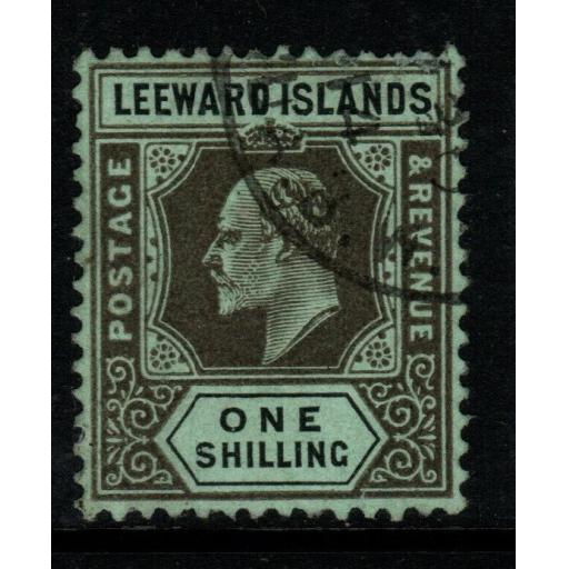 LEEWARD ISLANDS SG43 1911 1/= BLACK/GREEN FINE USED