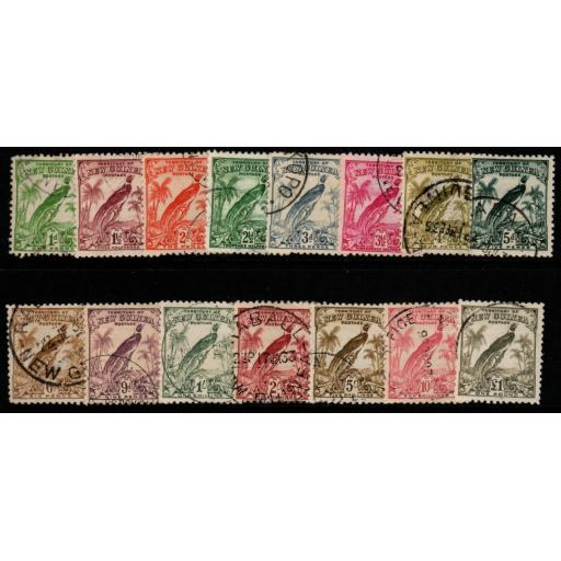NEW GUINEA SG177/89 1932-4 DEFINITIVE SET WITHOUT DATES FINE USED