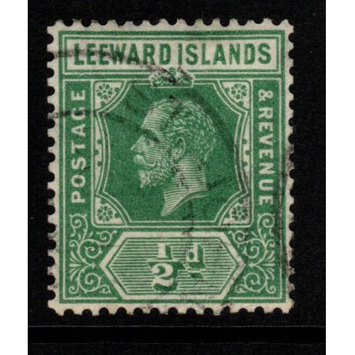LEEWARD ISLANDS SG82 1931 ½d GREEN DIE I FINE USED