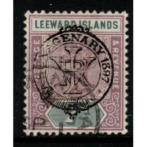 LEEWARD ISLANDS SG14 1897 7d DULL MAUVE & SLATE USED