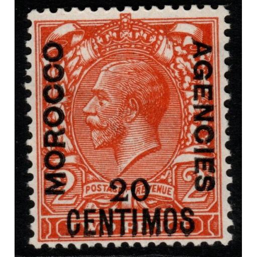 MOROCCO AGENCIES SG146a 1931 20c on 2d ORANGE SURCH DOUBLE, ONE ALBINO MTD MINT