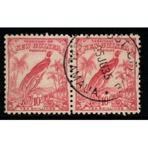 NEW GUINEA SG188 1932 10/= PINK FINE USED PAIR
