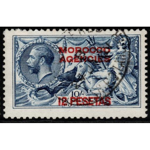 MOROCCO AGENCIES SG141 1914 12p on 10/= BLUE FINE USED