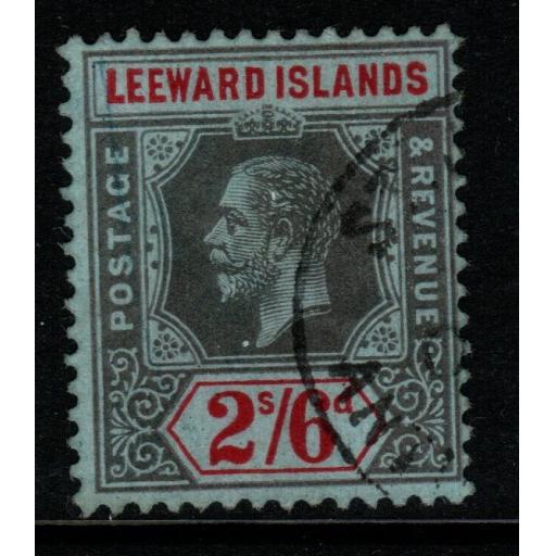 LEEWARD ISLANDS SG56 1913 2/6 BLACK & RED/BLUE FINE USED