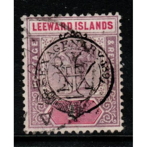 LEEWARD ISLANDS SG10 1897 1d DULL MAUVE & ROSE FINE USED