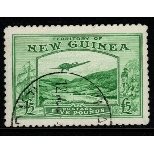 NEW GUINEA SG205 1935 £5 EMERALD-GREEN FINE USED