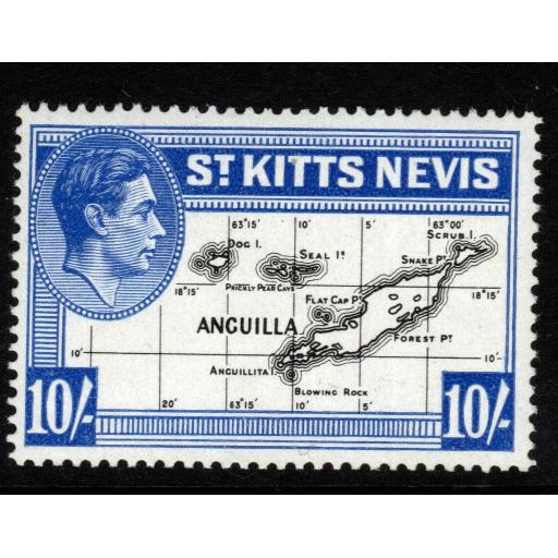 ST.KITTS-NEVIS SG77e 1948 10/= BLACK & ULTRAMARINE MNH