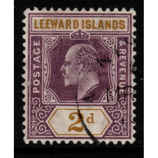 LEEWARD ISLANDS SG31 1908 2d DULL PURPLE & OCHRE FINE USED