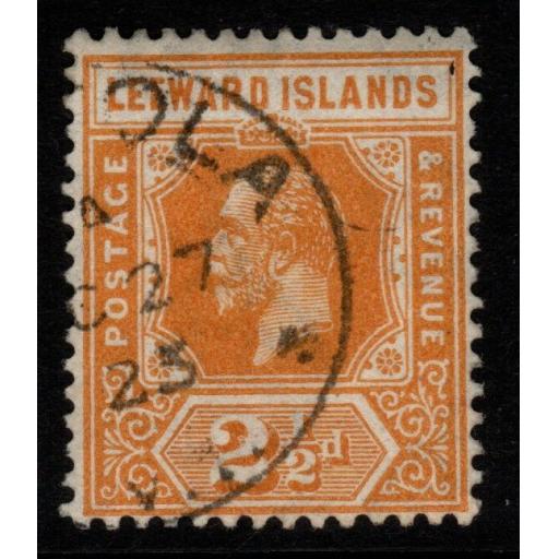 LEEWARD ISLANDS SG66 1923 2½d ORANGE-YELLOW FINE USED