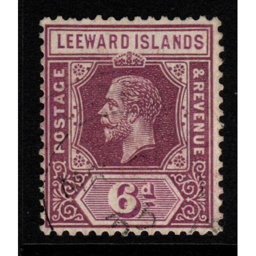 LEEWARD ISLANDS SG86 1931 6d DULL & BRIGHT PURPLE DIE I FINE USED