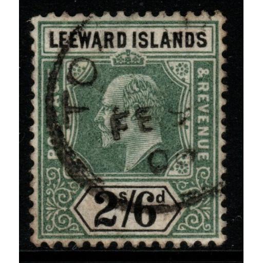 LEEWARD ISLANDS SG27 1902 2/6 GREEN & BLACK FINE USED