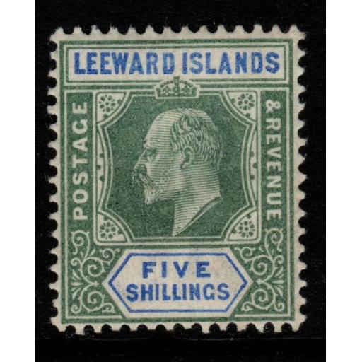 LEEWARD ISLANDS SG28 1902 5/= GREEN & BLUE MTD MINT