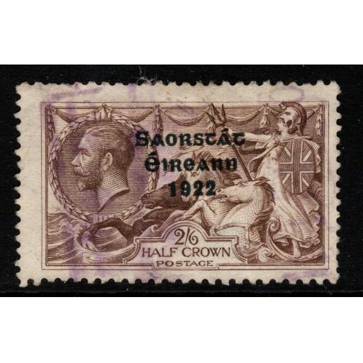 IRELAND SG64aa 1922 2/6 PALE BROWN USED