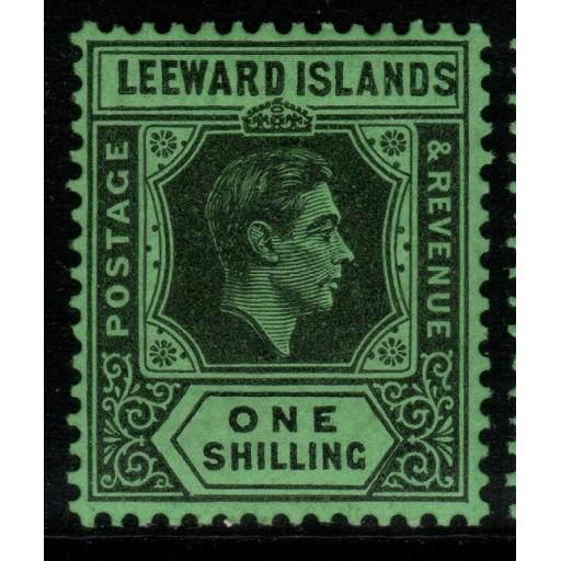 LEEWARD ISLANDS SG110 1938 1/= BLACK/EMERALD MNH