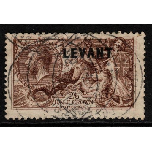 BRITISH LEVANT SGL24 1921 2/6 CHOCOLATE-BROWN FINE USED