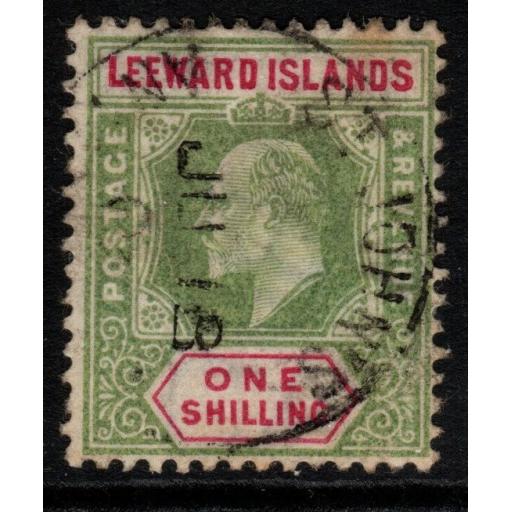 LEEWARD ISLANDS SG26 1902 1/= GREEN & CARMINE FINE USED