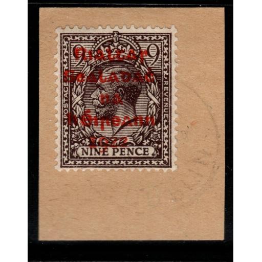 IRELAND SG8b 1922 9d AGATE RED-OVERPRINT FINE USED